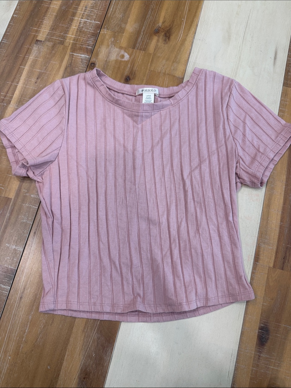 Bozzolo Ribbed Crop Top in Dusty Pink